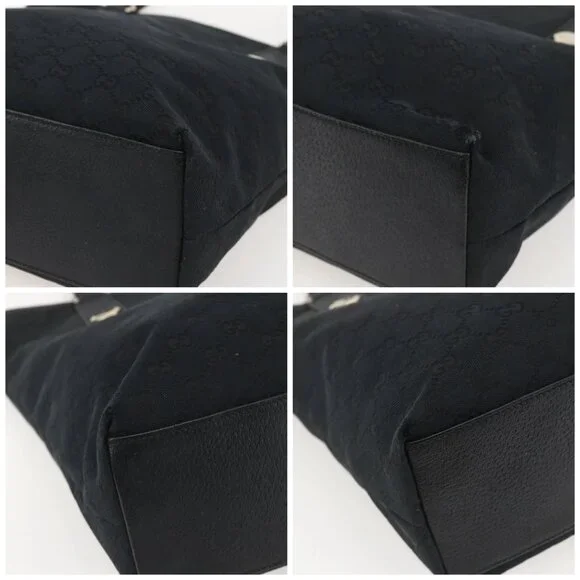GUCCI GG Canvas Tote Bag Black Gold - Picture 14 of 16